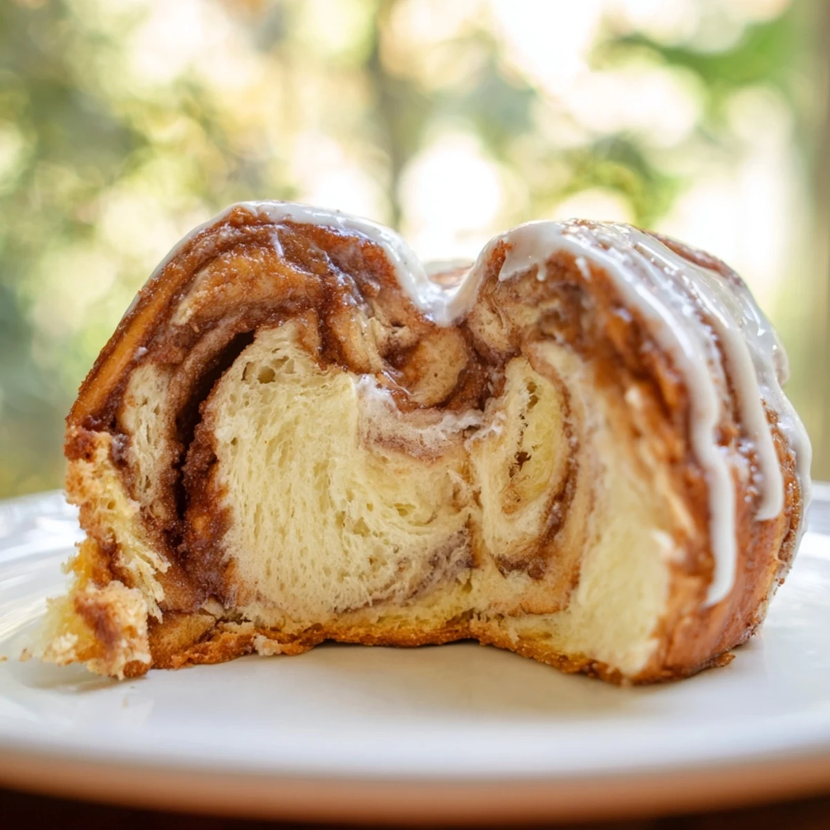A close-up image shows layers of cinnamon-sugar filling inside this irresistible pull-apart bread.