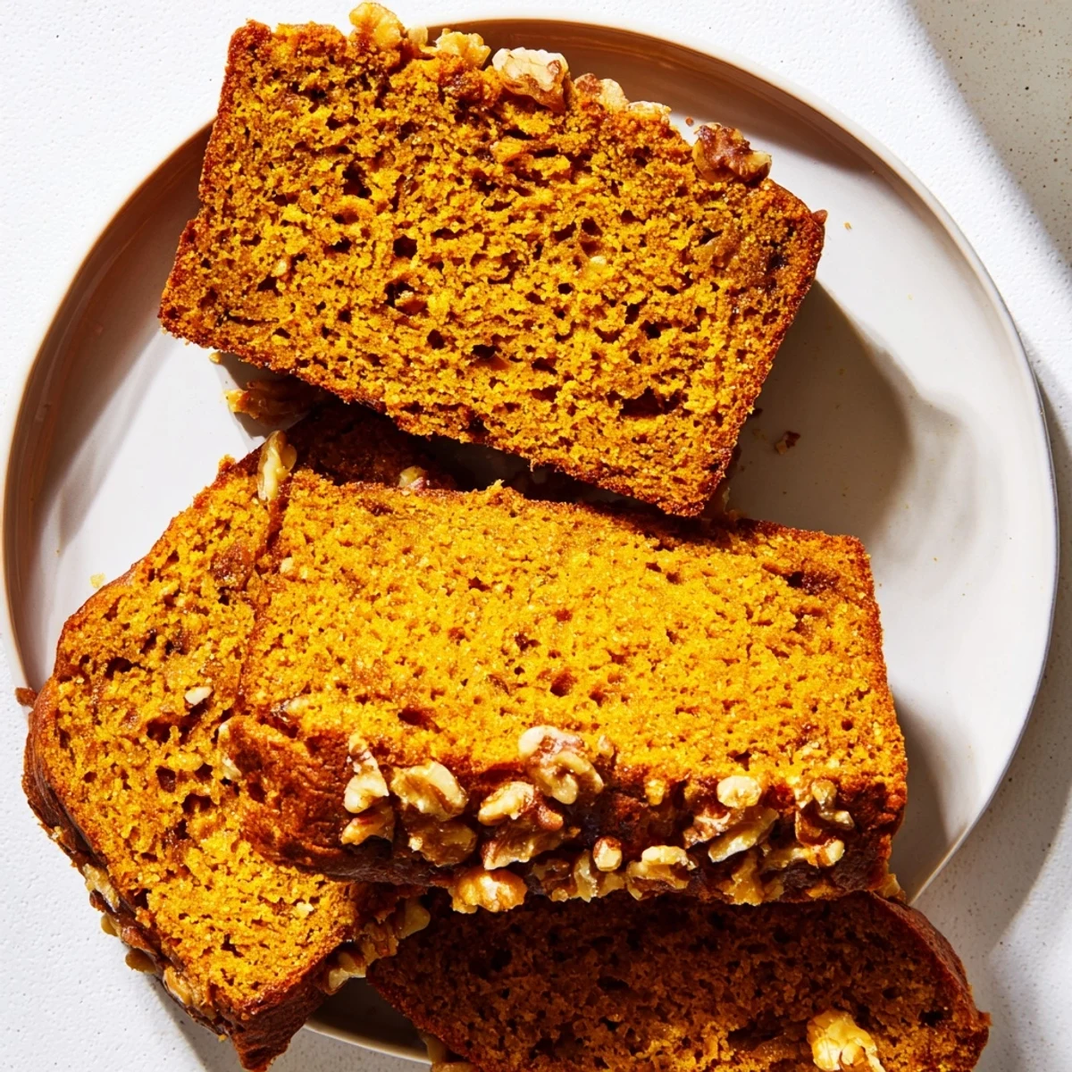Steaming mug of pumpkin bread, perfectly spiced and ready to enjoy with a warm drink.
