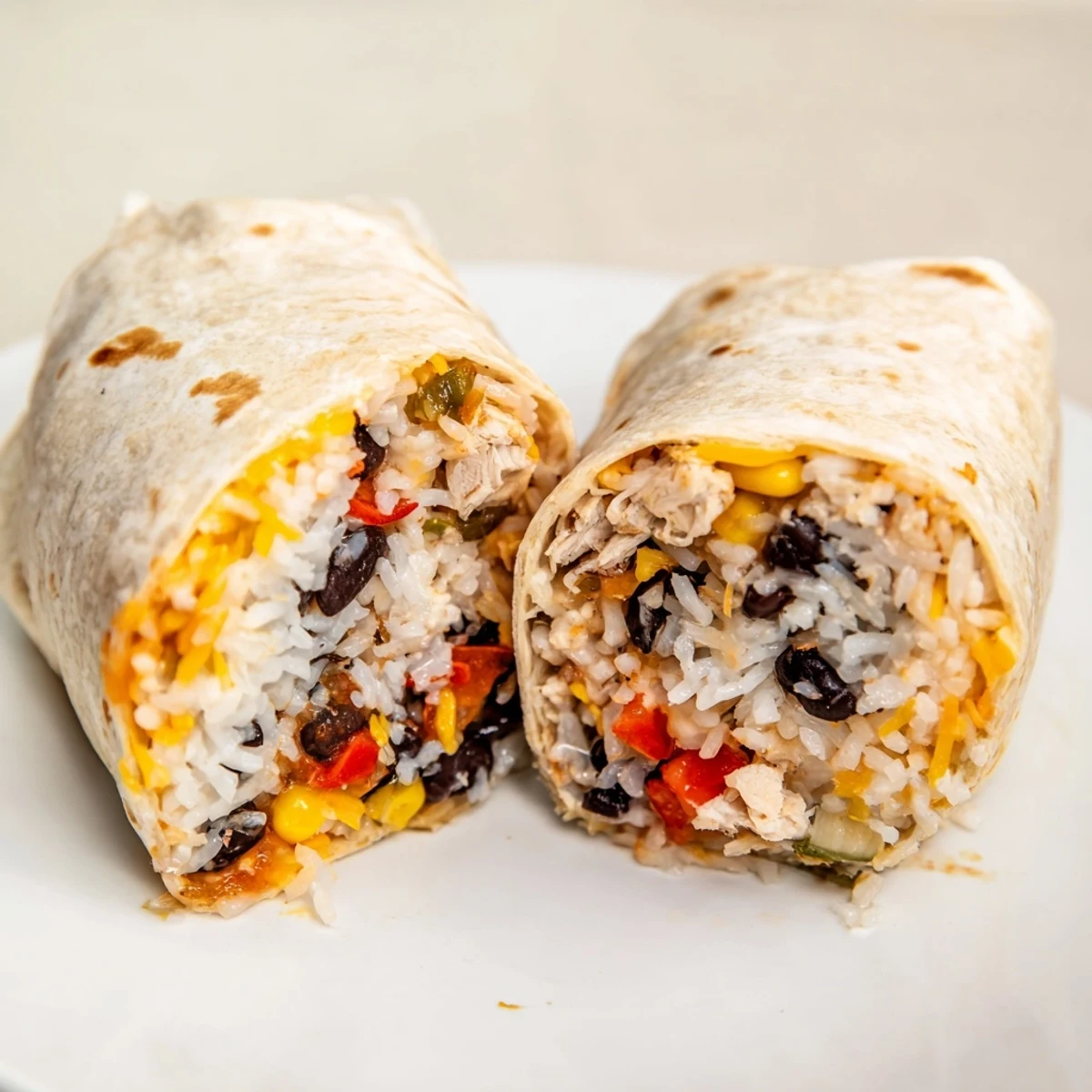 Steaming, homemade freezer-friendly burritos, a delicious vegetarian meal packed with cheesy goodness and flavorful beans.