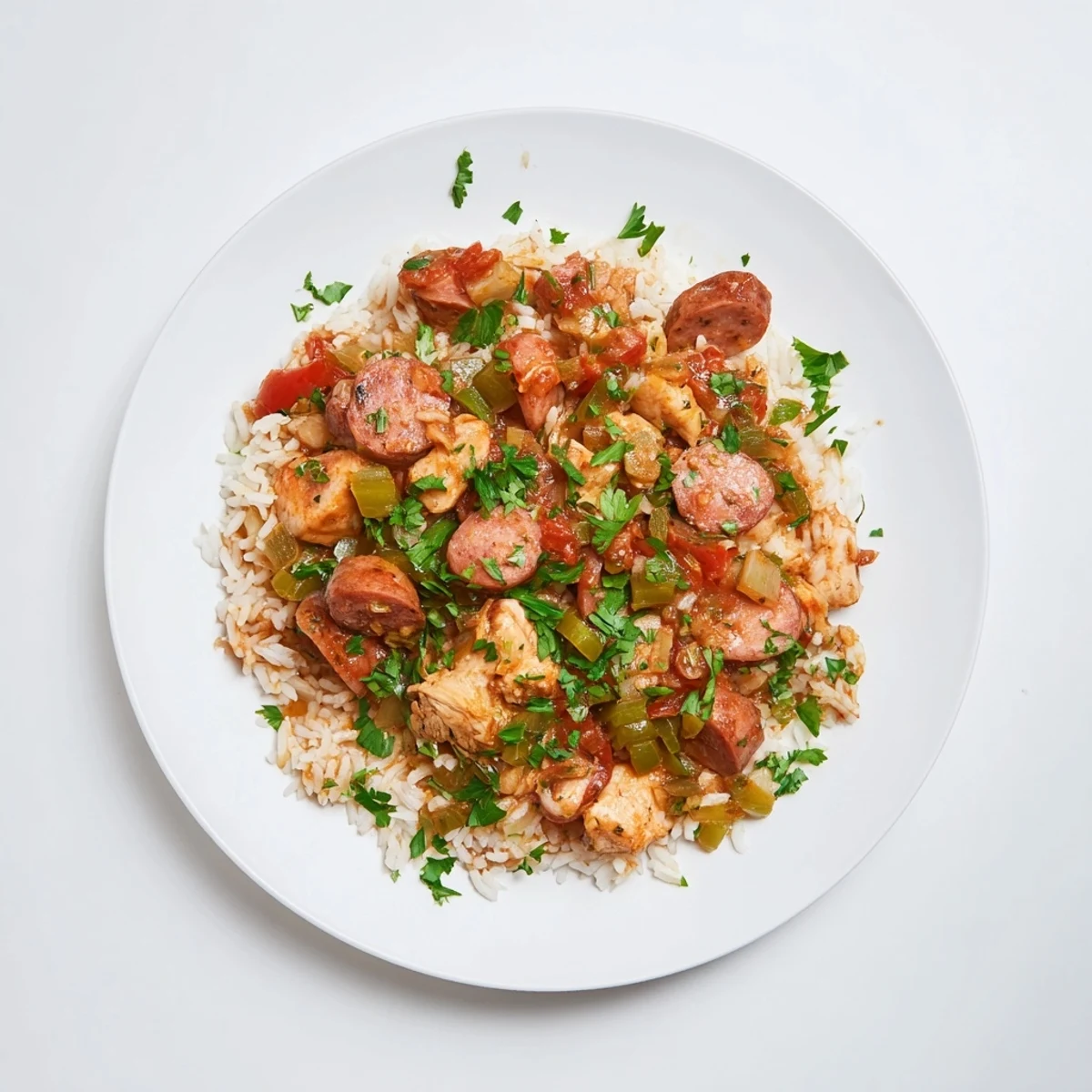 Simple Chicken Sausage Jambalaya