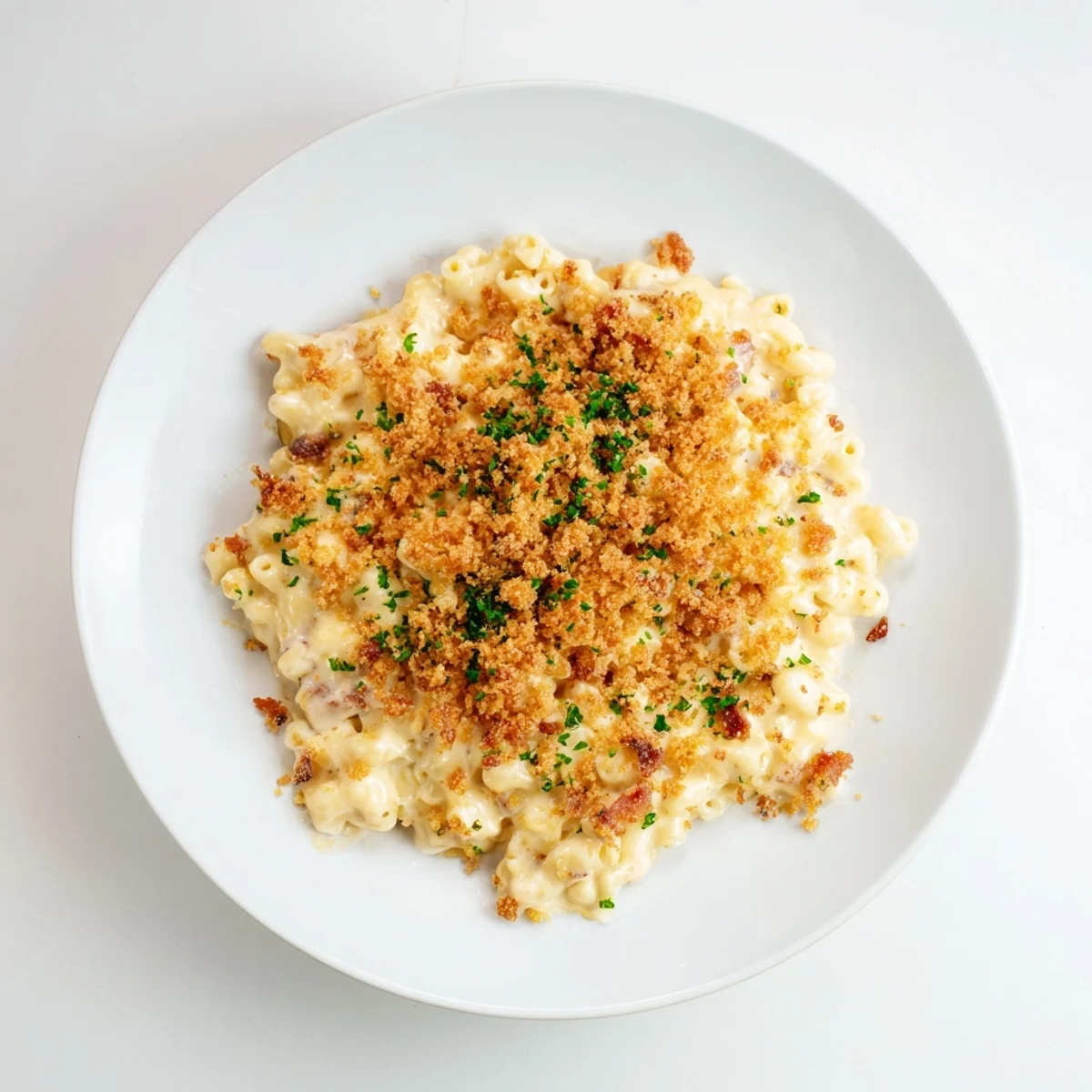 Creamy sheet pan mac and cheese, rich and bubbling, ready to be served with a side.