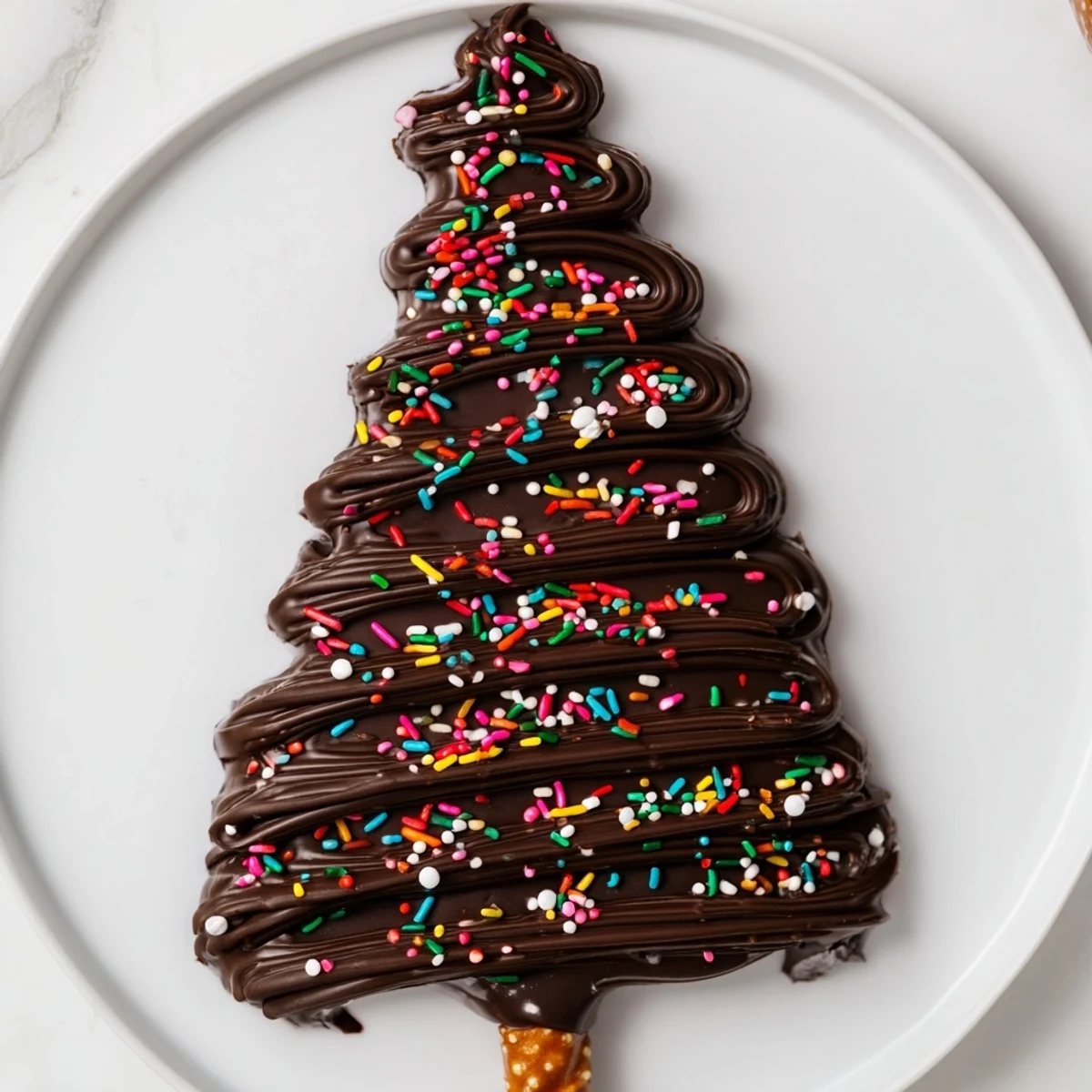 Rich and decadent Express Chocolate Christmas Trees, beautifully decorated with colorful sprinkles for festive joy.
