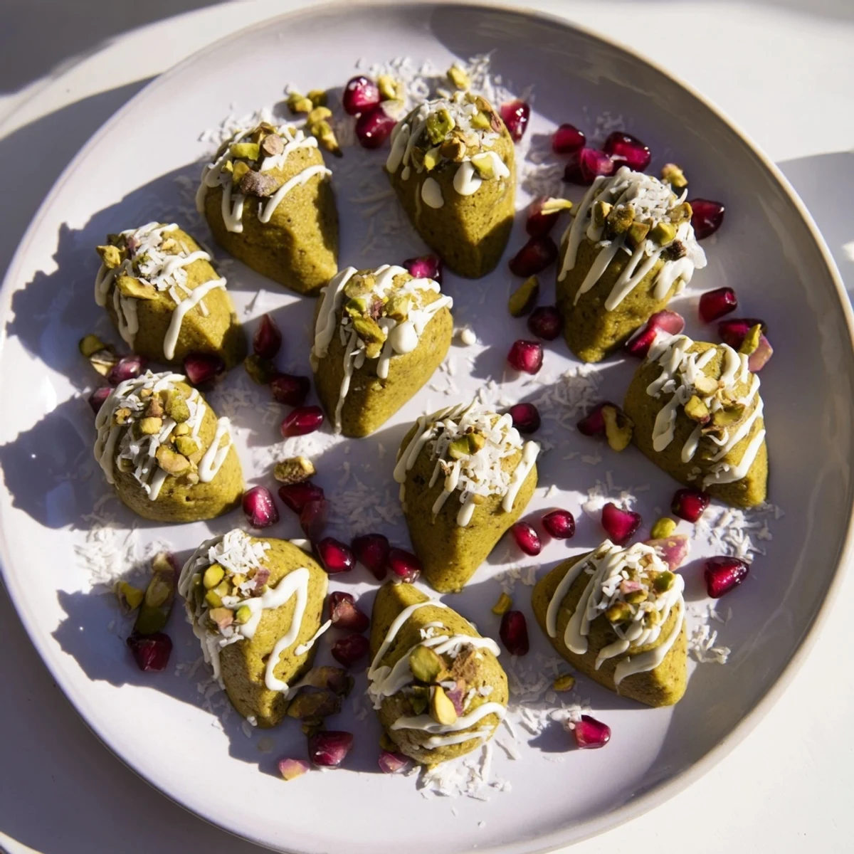 Imagine a vibrant batch of Matcha Pistachio Christmas Tree Energy Bites, festive and healthy, ready for a Christmas delight.
