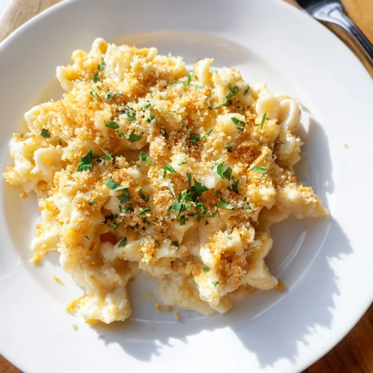 Lightened Mac Cheese Bake