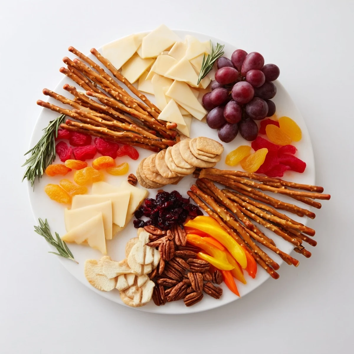 Flickering Fire Log Snack Board, a festive arrangement of cheeses, meats, and colorful fruits resembling a warm fire.