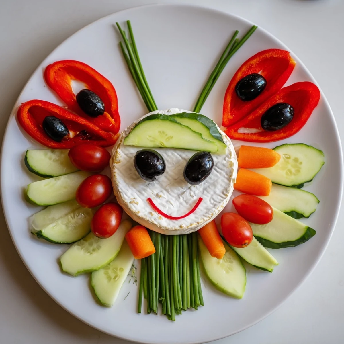Vibrant Coccinelle Amusante Planche Pique-Nique platter: a ladybug picnic with cheese, veggies, and dips.