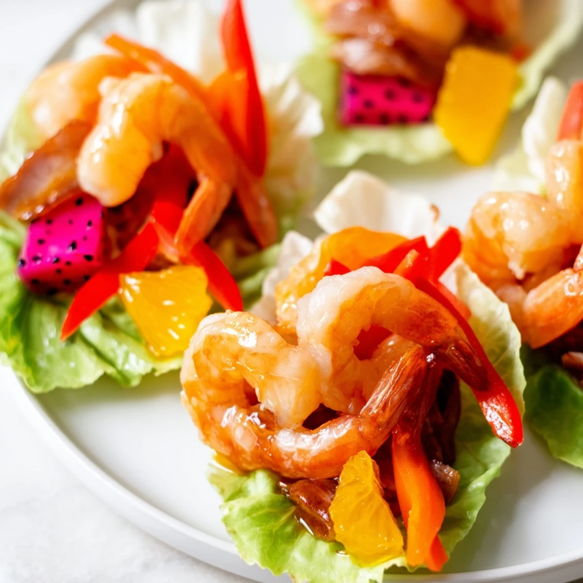 Lunar New Year Dragon Platter with colorful veggies and shrimp, ready for serving.