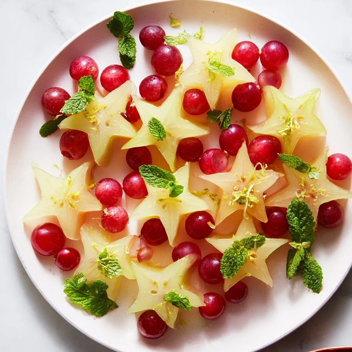 Freshly sliced starfruit and grapes make a gorgeous brunch fruit plate, ready in just minutes! 