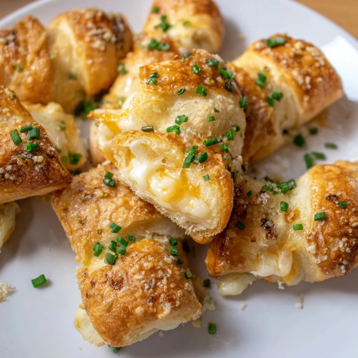 Savory Rolls: Crescent Roll Baked Cheese Bites, golden brown and cheesy, ready to be enjoyed as a snack.