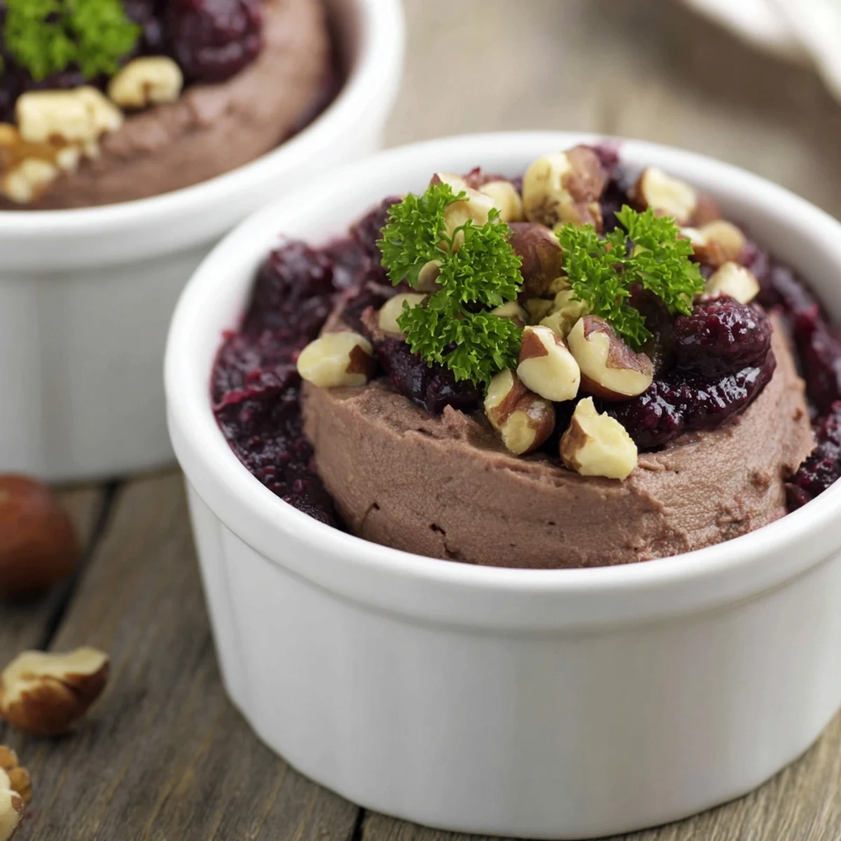 A close-up of The Velvet Underground, showcasing swirled jams and nutty layers of this elegant appetizer.