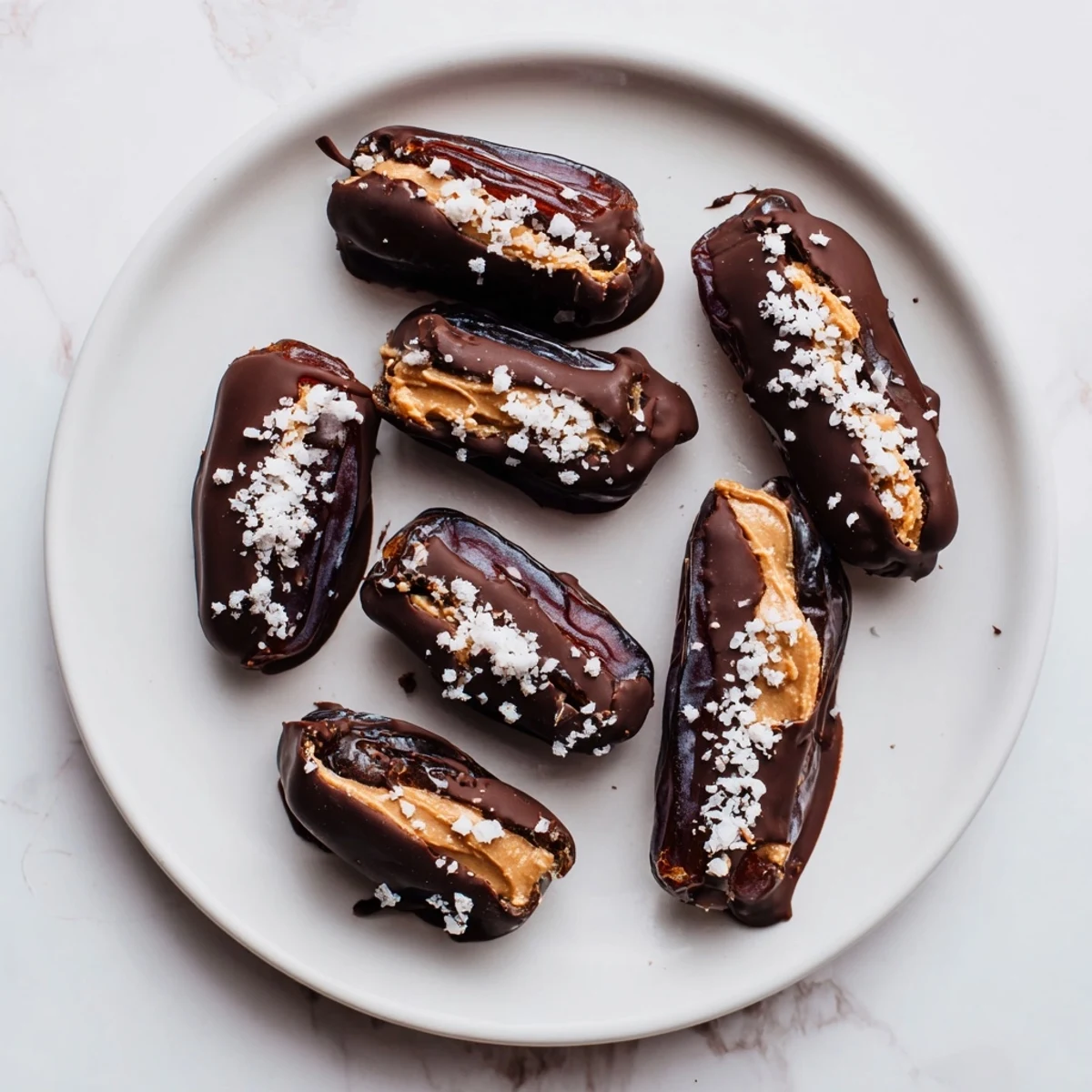 Homemade Chocolate Peanut Butter Dates, beautifully arranged, offering a tempting treat with every bite, ready to serve.