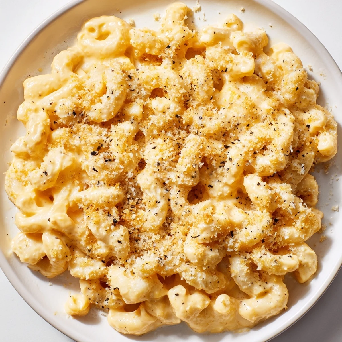 Golden baked Pumpkin Mac & Cheese with creamy pumpkin sauce, ready to serve and enjoy.