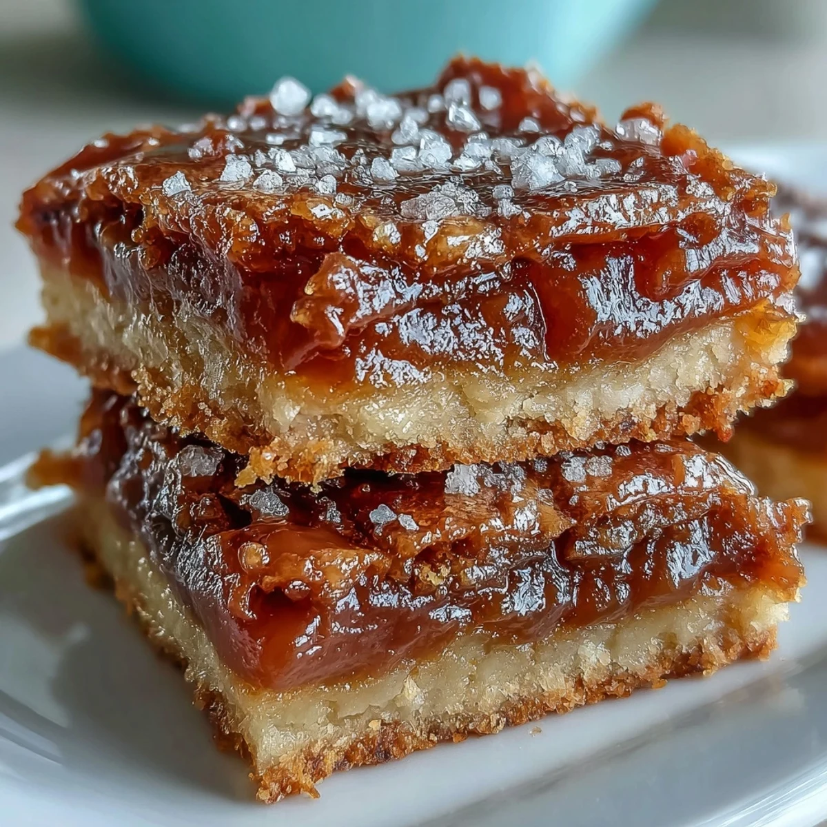Freshly baked Guava Cake Bars served on a dessert plate, perfect with coffee or as a festive snack.