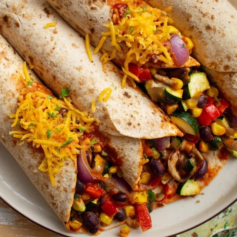 Farmers Market Vegetarian Enchiladas bubbling with cheese and a vibrant, flavorful vegetable filling ready for the oven.