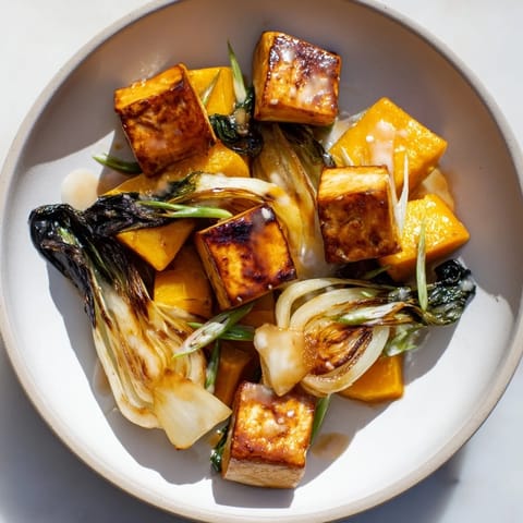 Miso-Glazed Tofu Winter Squash