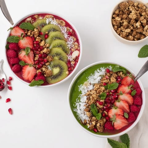 Festive Red Green Smoothie Bowls