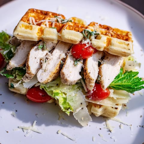 Chicken Caesar Waffle Sandwich