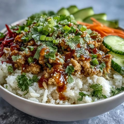 A close-up of Bang Bang Ground Turkey Rice Bowls with sesame seeds, lime wedges, and vibrant red cabbage.