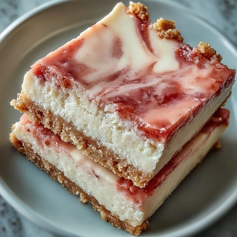 A tropical guava cheesecake with a tangy marmalade swirl baked on a crisp Maria cookie crust, perfect for summer dessert.