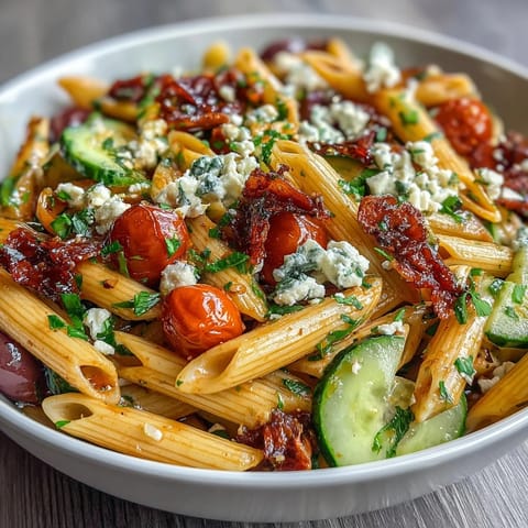 Greek Pasta Salad Olives Feta