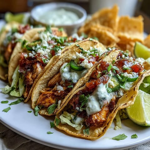Festive Cinco de Mayo taco bar spread with grilled chicken, beef, and fresh toppings for a build-your-own taco experience.  