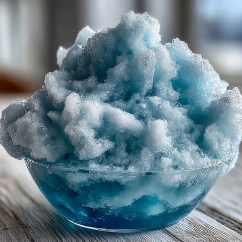 A frosty TikTok Cloud Slushie in a tall glass, light and fluffy with a sparkling lemon-lime fizz and creamy swirls.