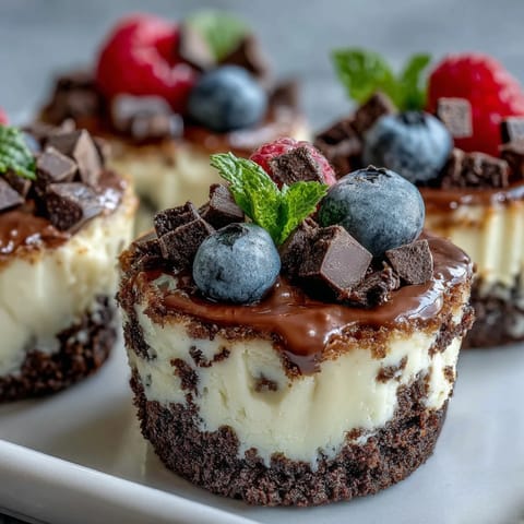 Decadent mini cheesecake bites with crunchy Oreo crust, perfect for parties.