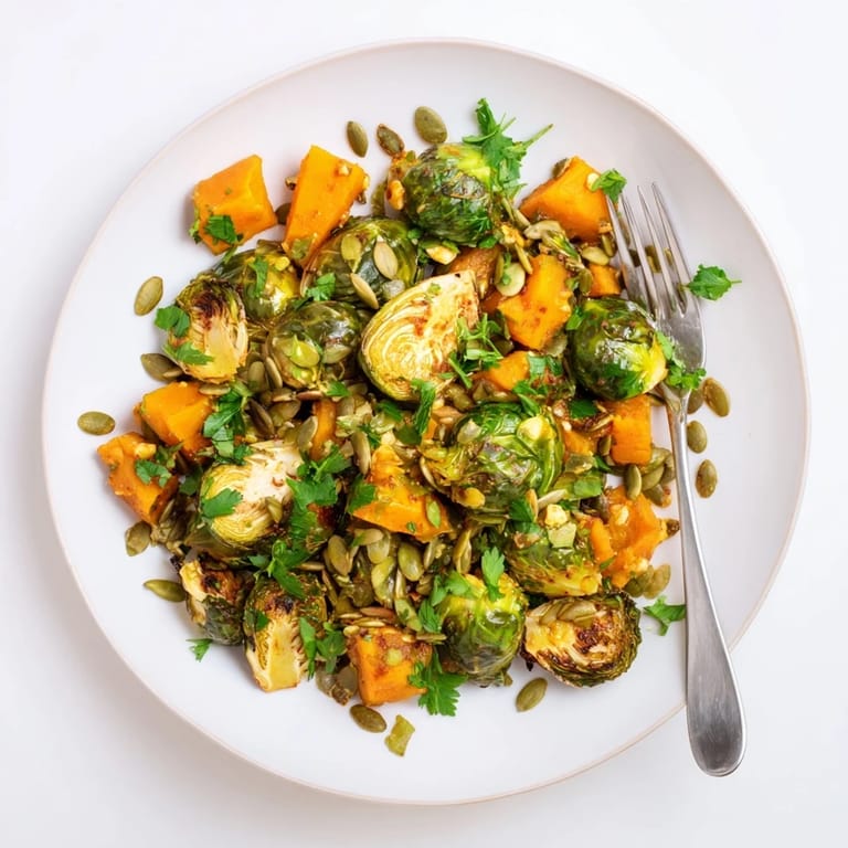 Tender, roasted vegetables and squash shine in this Roasted Brussels Sprouts & Butternut Squash recipe with a citrus glaze.