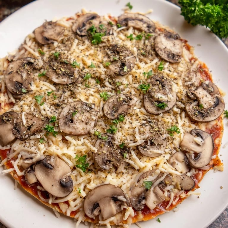 Delicious and easy, this Frozen Pizza Upgrade bursts with savory mushrooms after baking in the oven.