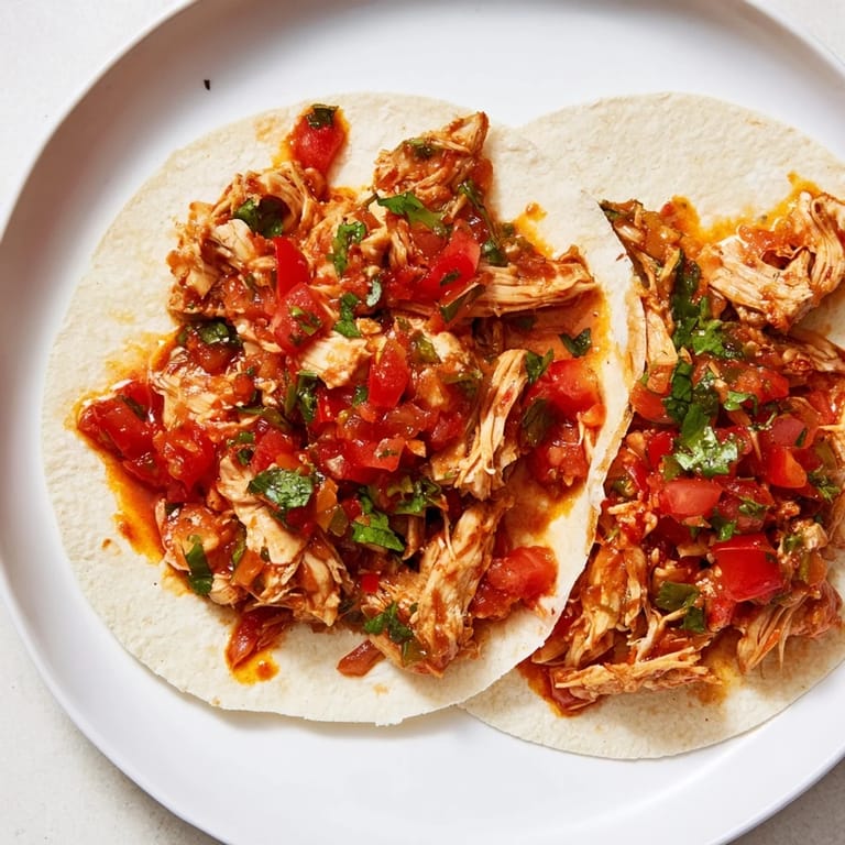 Juicy, flavorful Crock-Pot Shredded Chicken Tacos, served in warm corn tortillas, perfect for dinner.