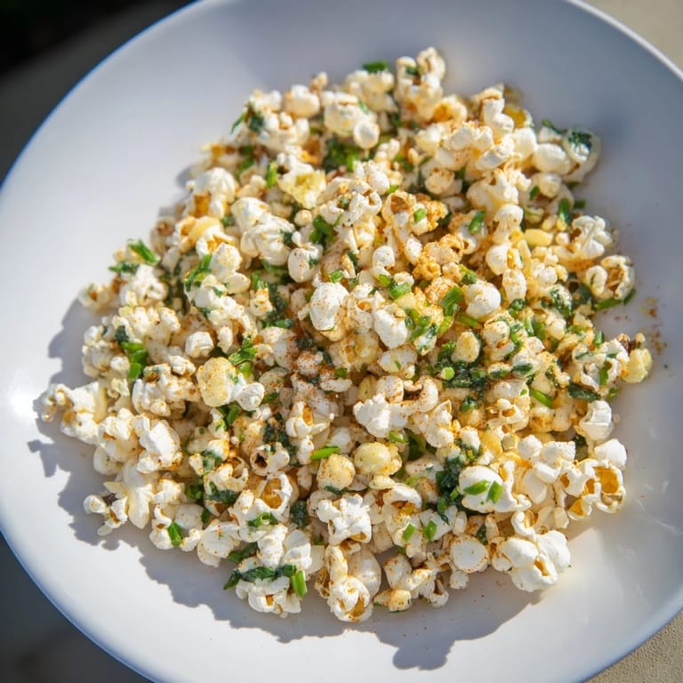 Golden-brown savoury popcorn mixes tossed with herbs, offering a delightful aroma and satisfying crunch.