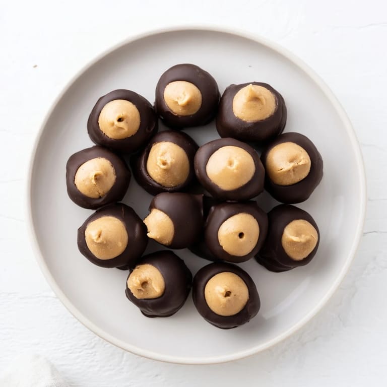 Picture these festive buckeyes: a batch of perfectly dipped peanut butter and chocolate bliss.