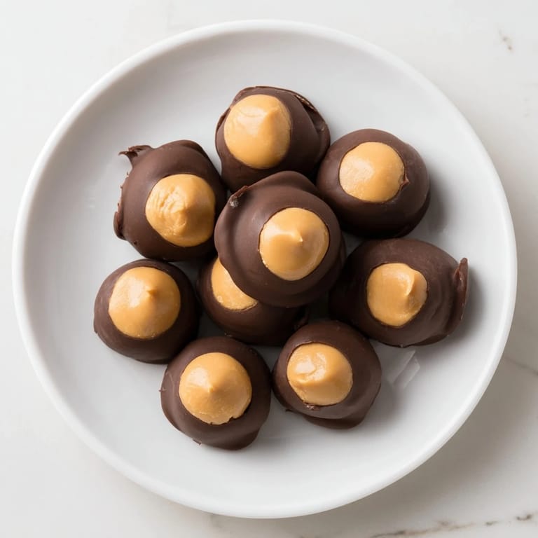 Enjoy delicious homemade peanut butter buckeyes, a classic American treat with sweet, rich flavors.