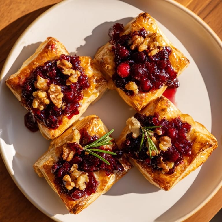 Warm and savory Quick Cranberry Brie Bites, the perfect appetizer for your holiday gatherings!