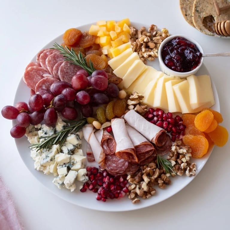 Beautifully arranged Christmas 2025 festive grazing board showcasing a delightful array of holiday appetizers.