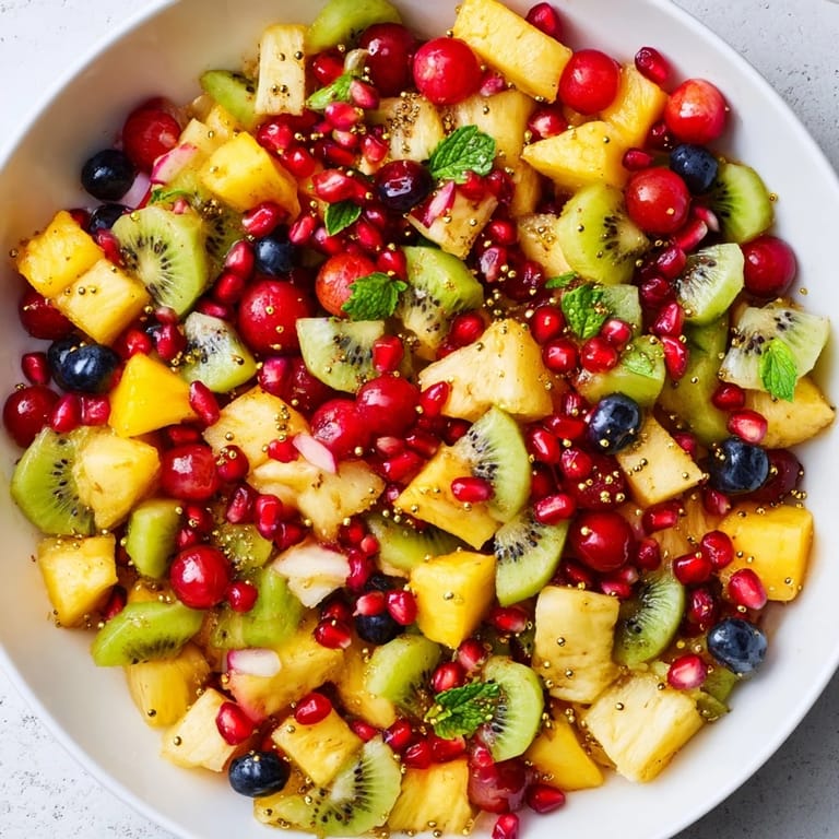 A colorful Three Kings Royal Fruit Platter with glistening fruit pieces ready to be enjoyed.