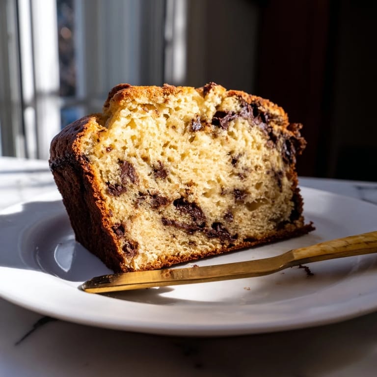 Golden-brown loaf of easy banana bread, sliced to show a tender crumb ready for breakfast.