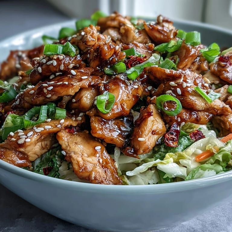Tender chicken and crunchy vegetables tossed with aromatics in a skillet, served as low-carb Egg Roll Bowls.