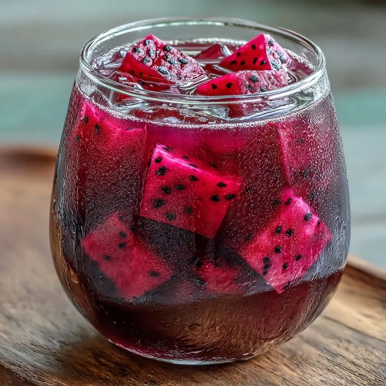 Refreshing homemade mango dragonfruit refresher with juicy mango, dragonfruit, and lime—vibrant and perfect for summer sipping.