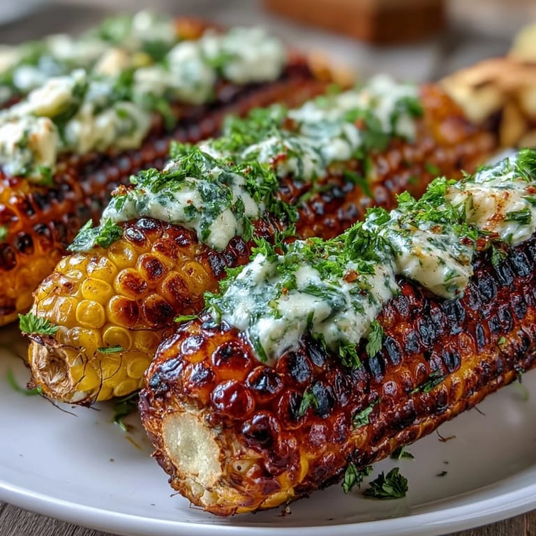 Memorial Day Grilled Corn with Herbed Butter 4 Ways - smoky grilled corn paired with four colorful herbed butter options for a festive summer side dish.