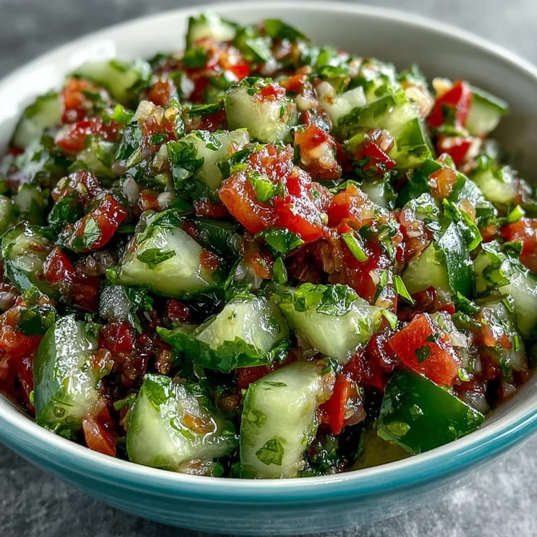 Vibrant, fresh pickle de gallo salsa served alongside crunchy tortilla chips.