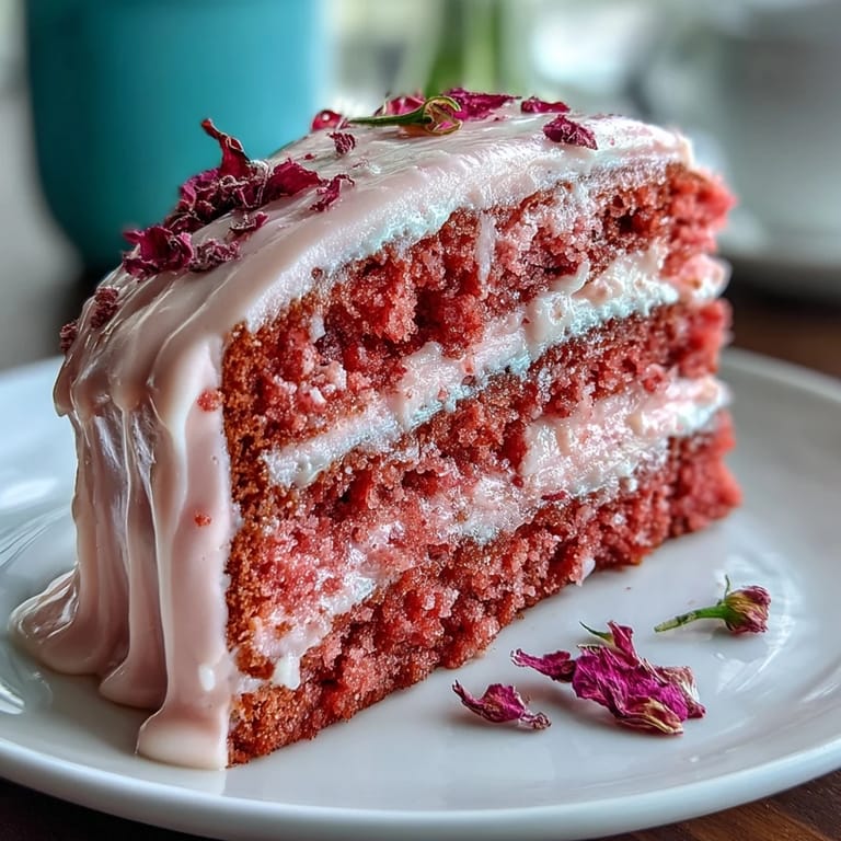 Decadent Bridal Shower Rosé Velvet Cake, perfectly finished with edible gold.