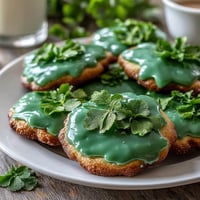 Festive shamrock-shaped sugar cookies with vibrant green royal icing, perfect for St. Patrick's Day celebrations.